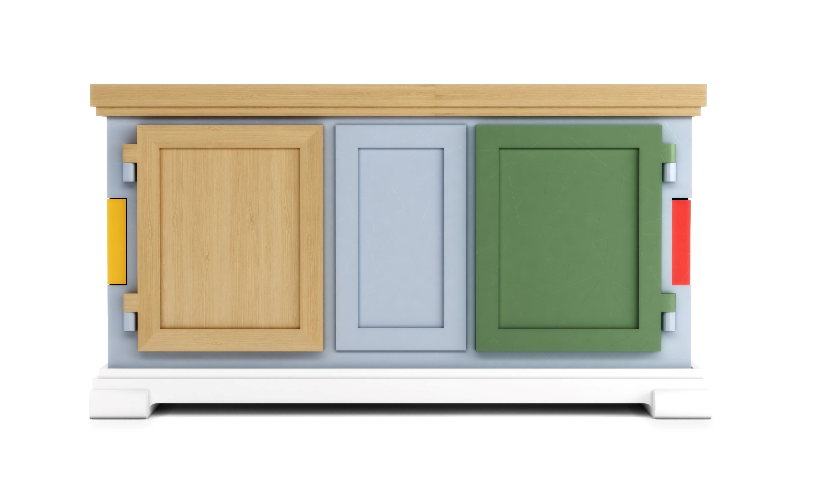 為 Moooi 設計的 Paper Patchwork Buffet，完美結合木頭與紙漿兩種異材質的創作。