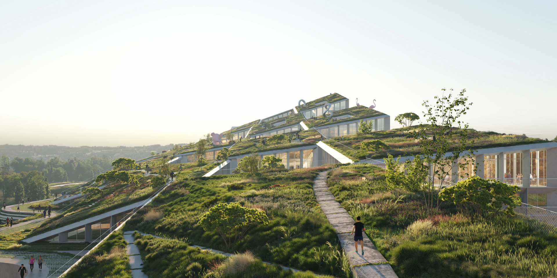 如绿色缓坡的 Fuse Valley ，有美丽的屋顶公园和步道。