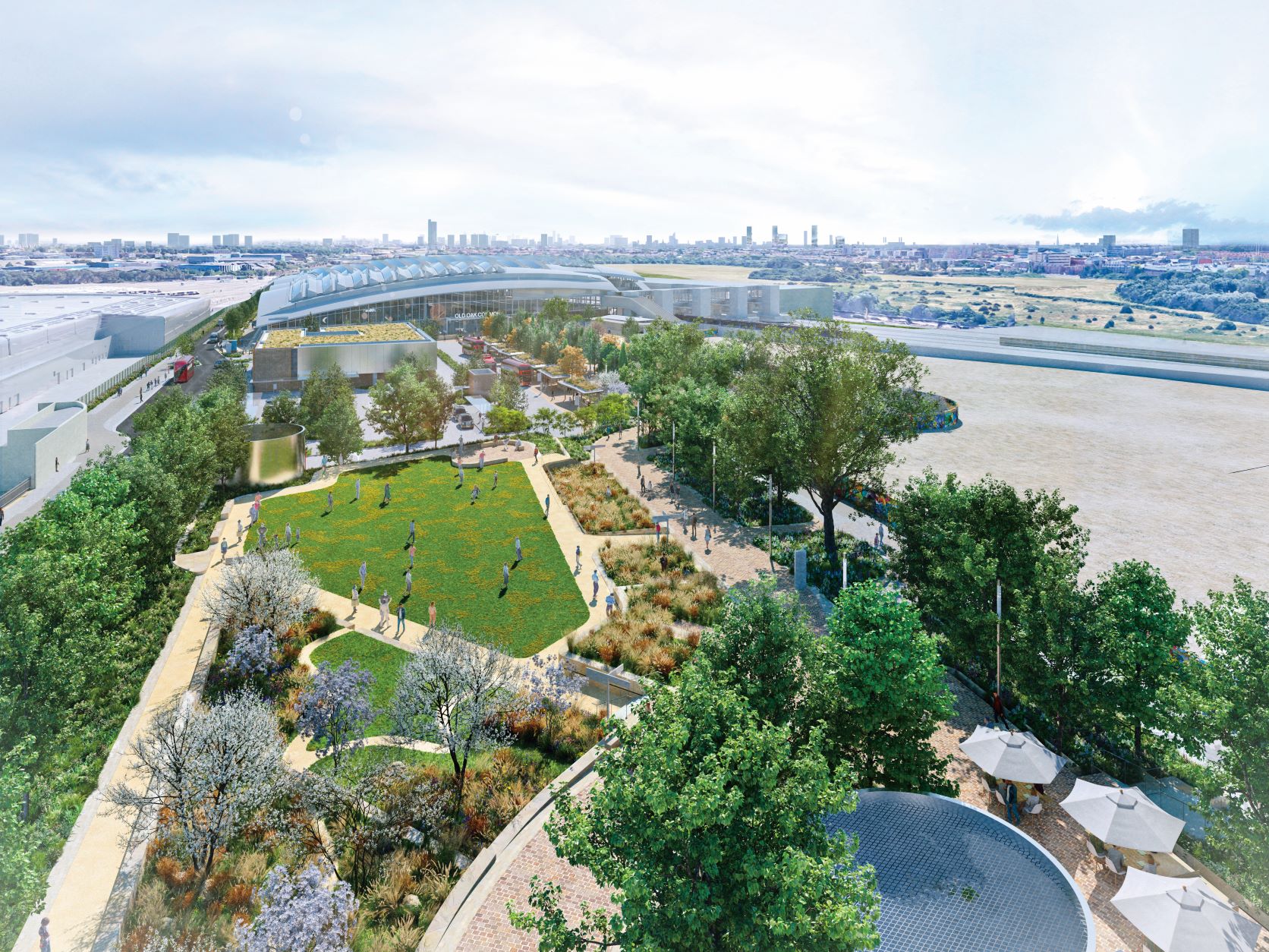 位于车站西侧的全新公园，则将成为优化 Old Oak Common 周边休闲生活的绿色焦点。