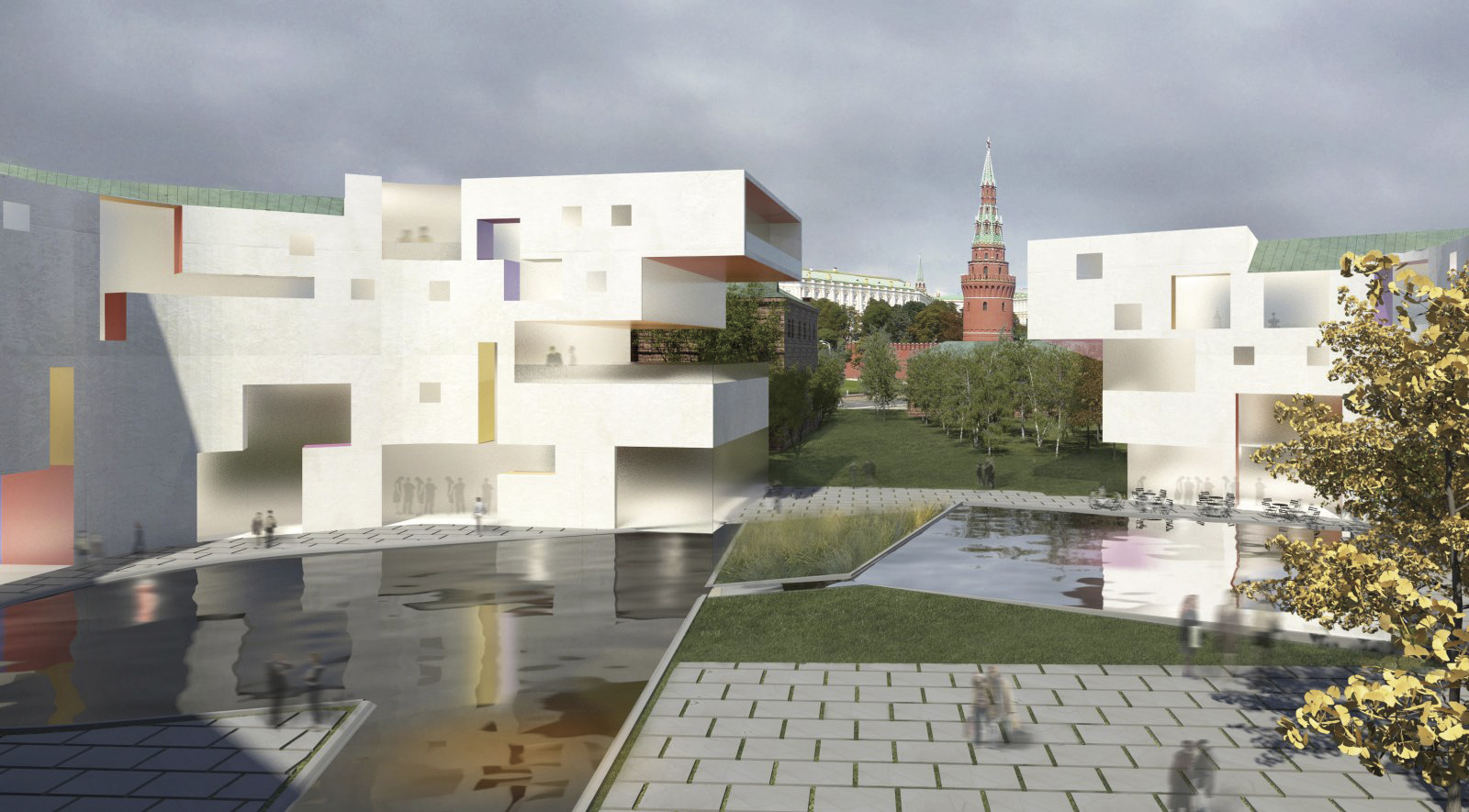莫斯科黃金島（ Moscow Golden Island ）將建築想像為舞動的絲帶。