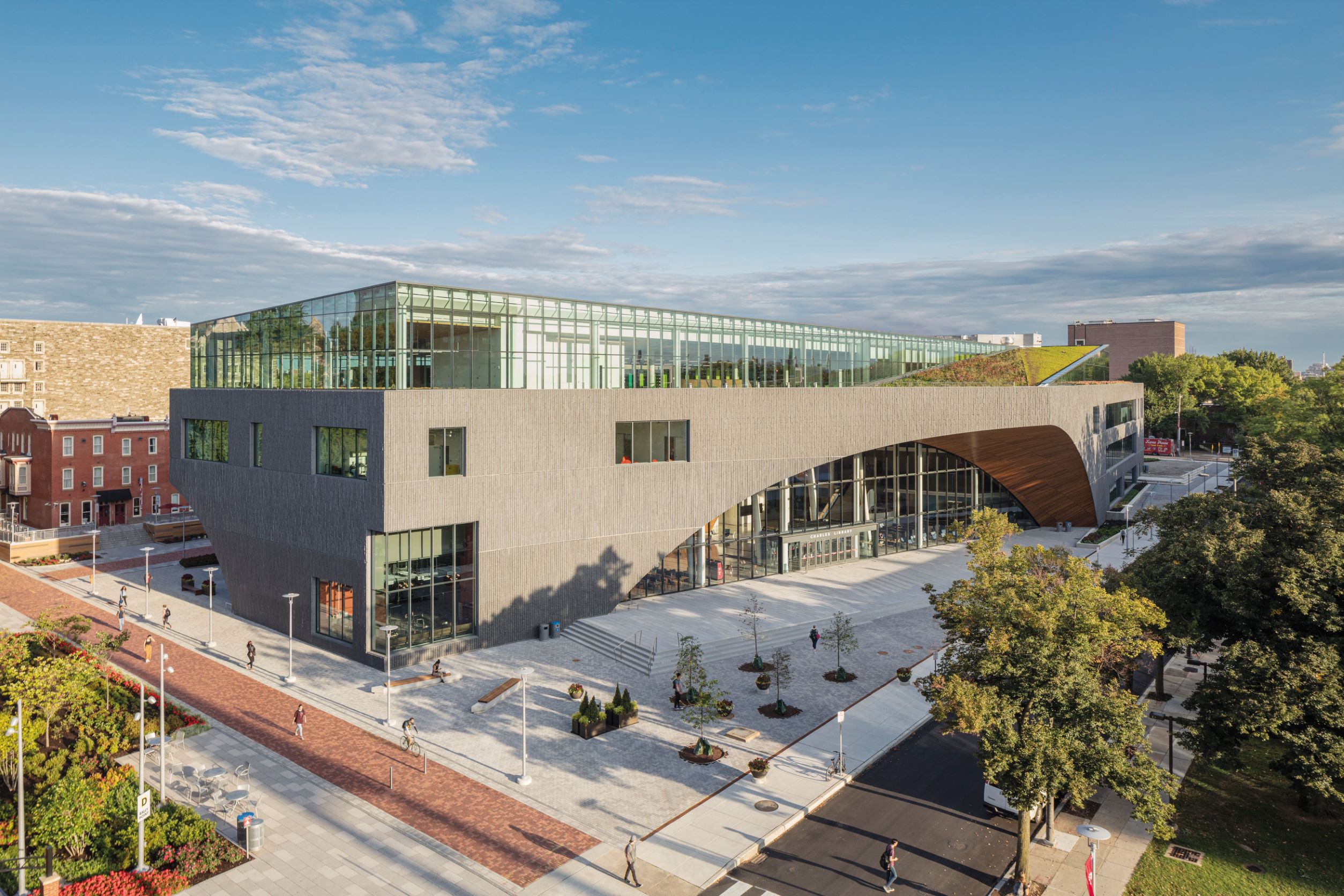NEW MODERN SCHOOL BUILDINGS: CHARLES LIBRARY AT TEMPLE UNIVERSITY 全球新摩登校园 - 与绿意和天光共享阅读