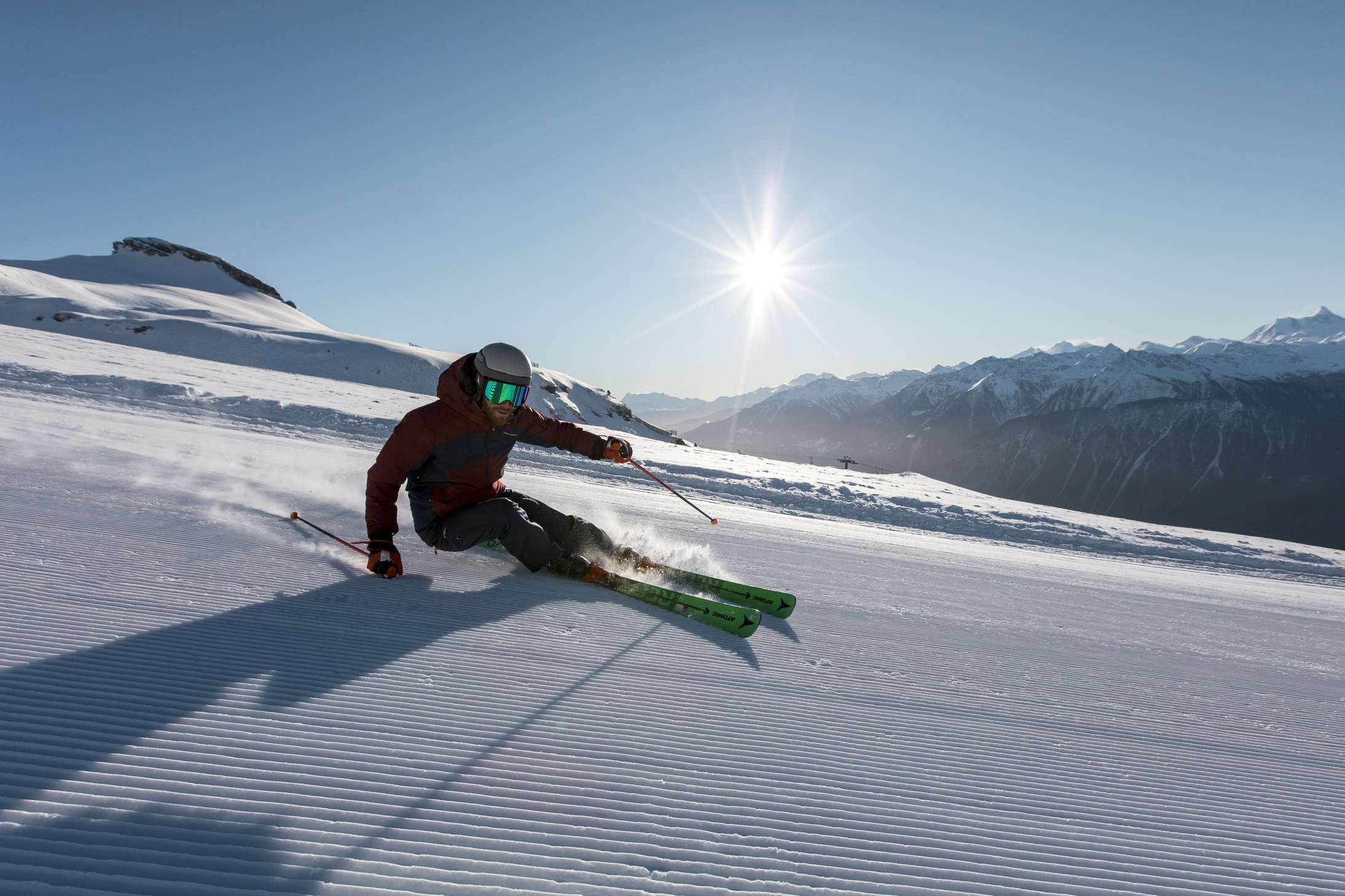 Crans-Montana 優質的天然雪場，是體驗各項滑雪運動的最佳去處。 （© Patrick Guller）