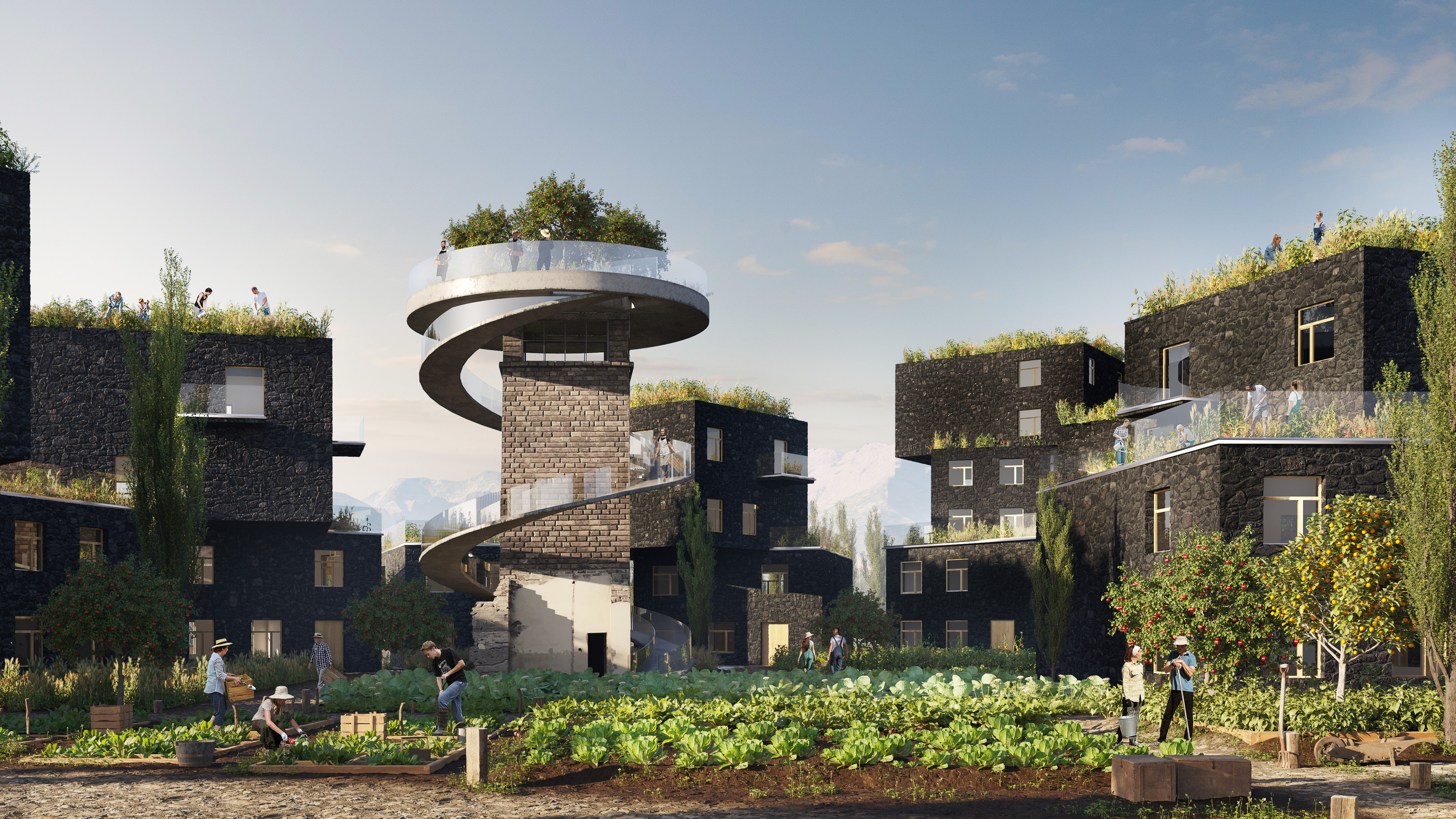 Gagarin Valley 的住宅除了將結合垂直綠化設計，並且將設置有社區農場。