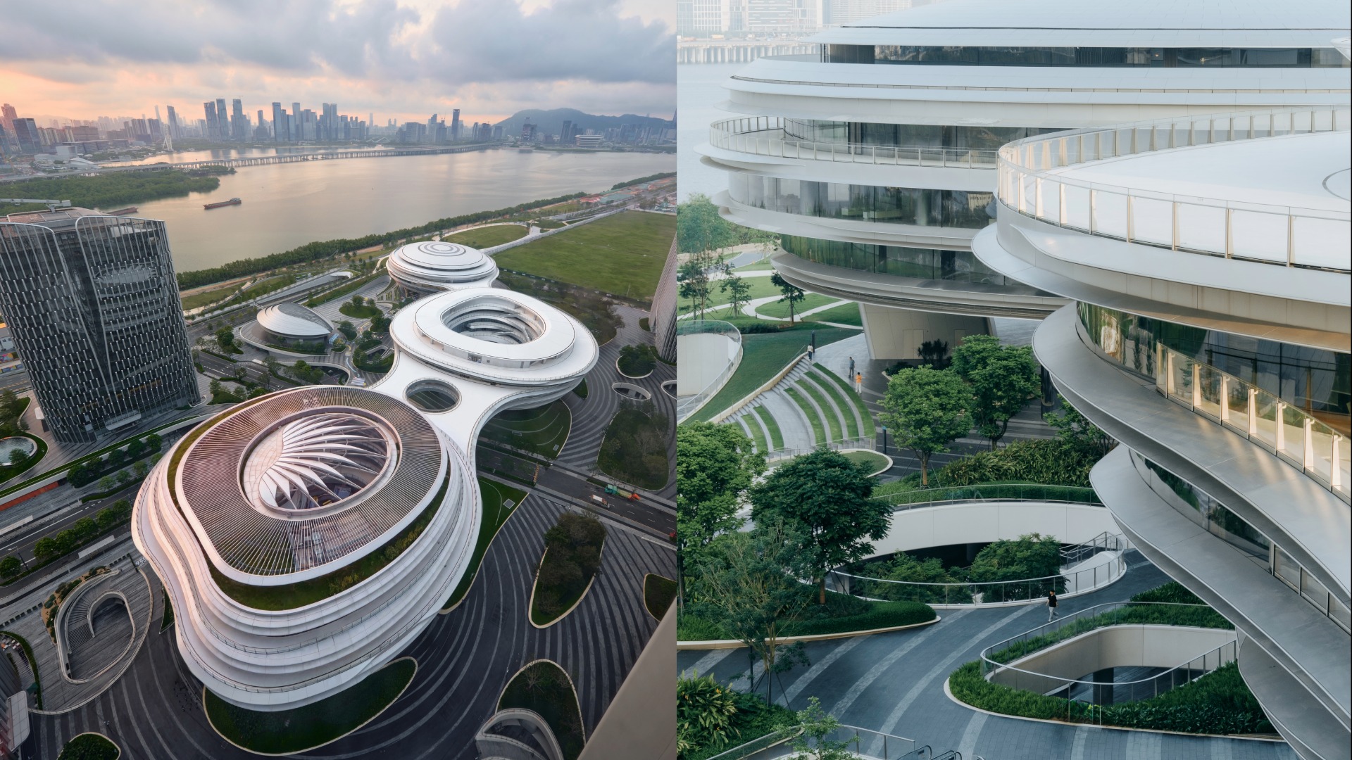 主要建筑抬升离地约 8.6 公尺，释放下方地面打造公共地景，重新交还城市。 （ © AOGVision、Zhu Yumeng）