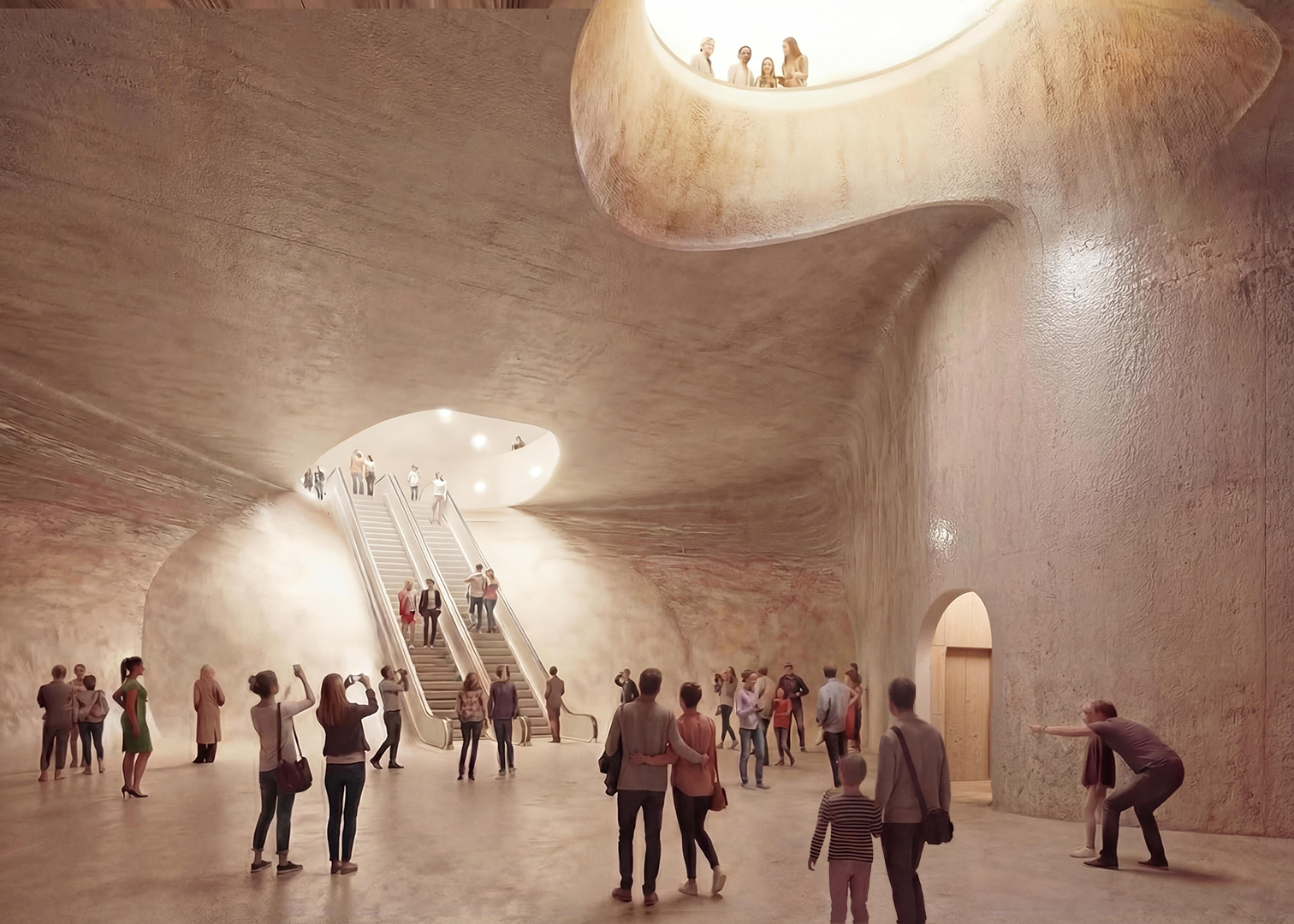Rotterdam ROCKS! 建築內將以洞穴般的設計，營造擁抱自然的探索樂趣。（ Render by MVRDV ）