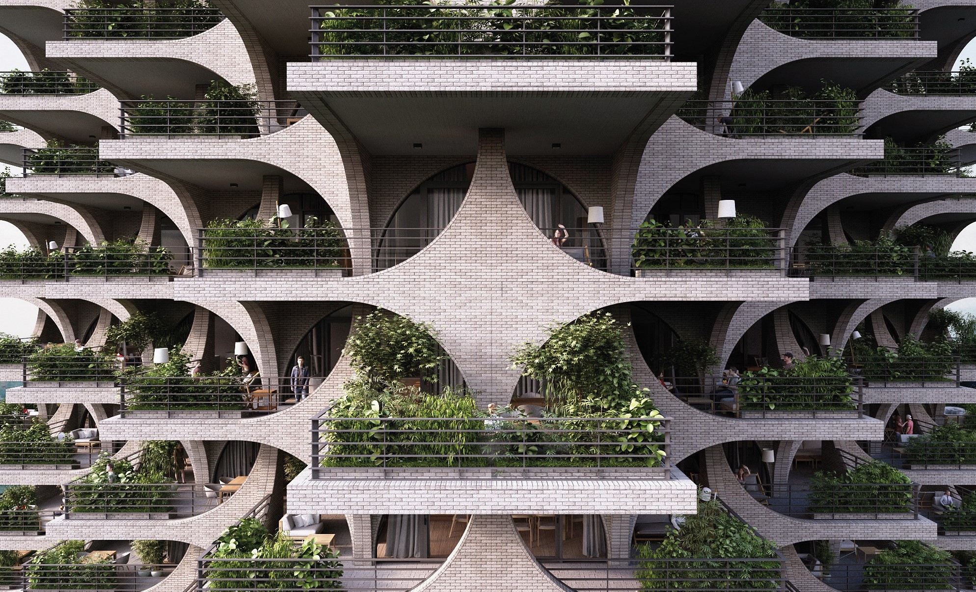 LIVING IN THE SKY: TEL AVIV ARCADES 天空之城 - 拱型几何式空中梯田