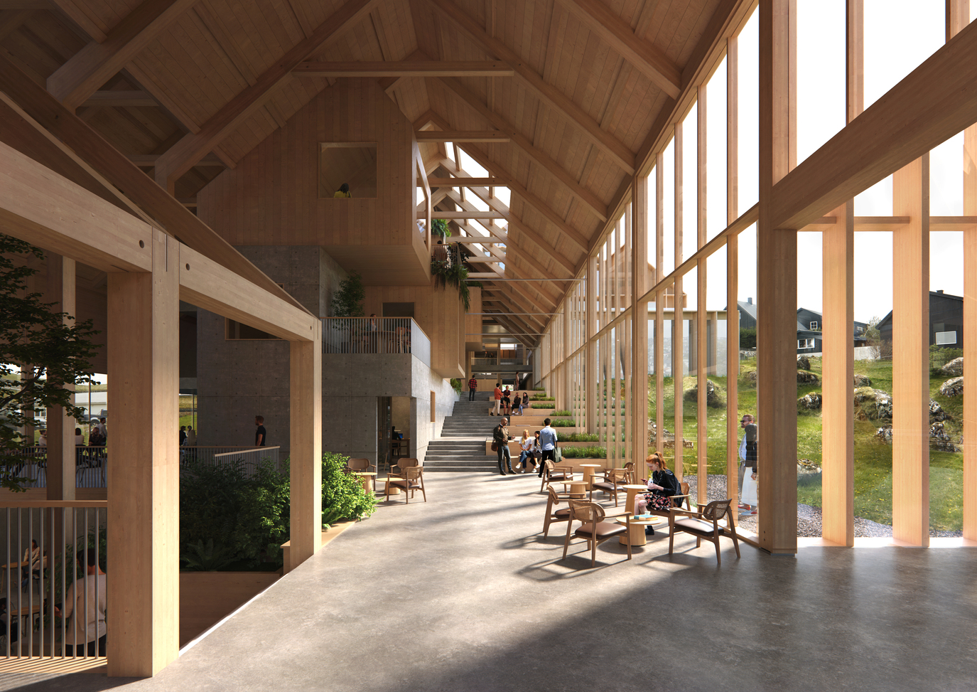 坐落在港口邊的法羅群島大學新校區，擁有能適應嚴苛氣候條件的木建築設計。