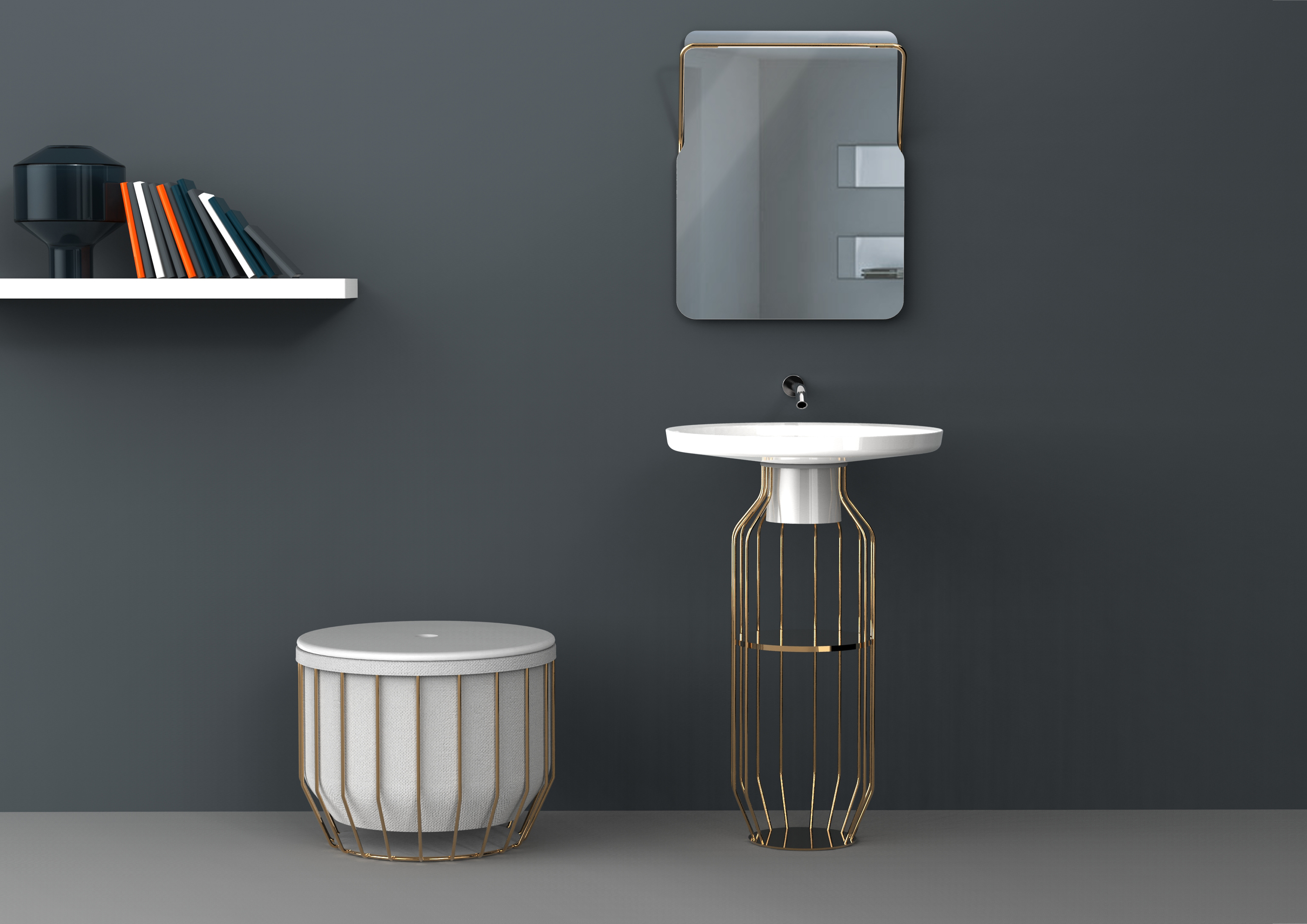 与西班牙卫浴品牌 INBANI 合作的 Bowl 系列，跳脱浴室用品的刻板传统形象。