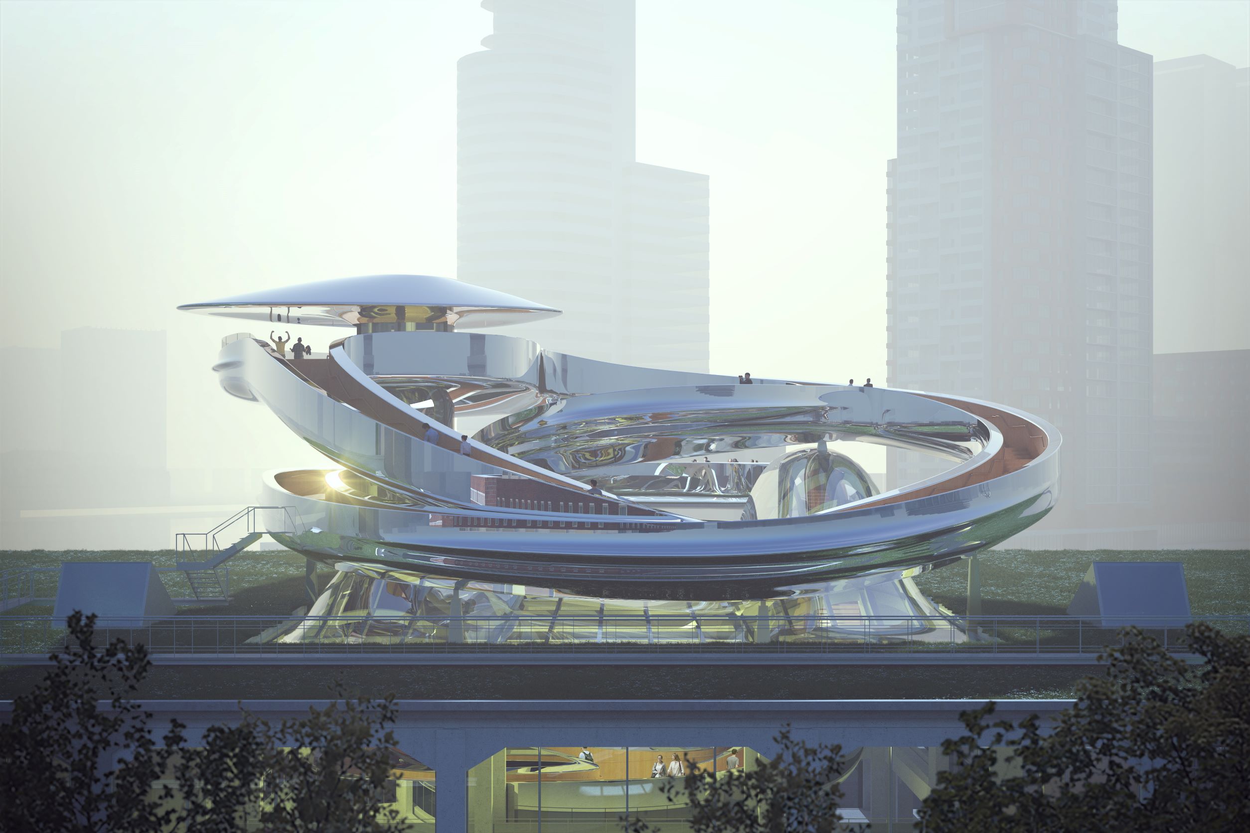 FENIX MUSEUM OF MIGRATION 盘旋飞升的银色楼梯