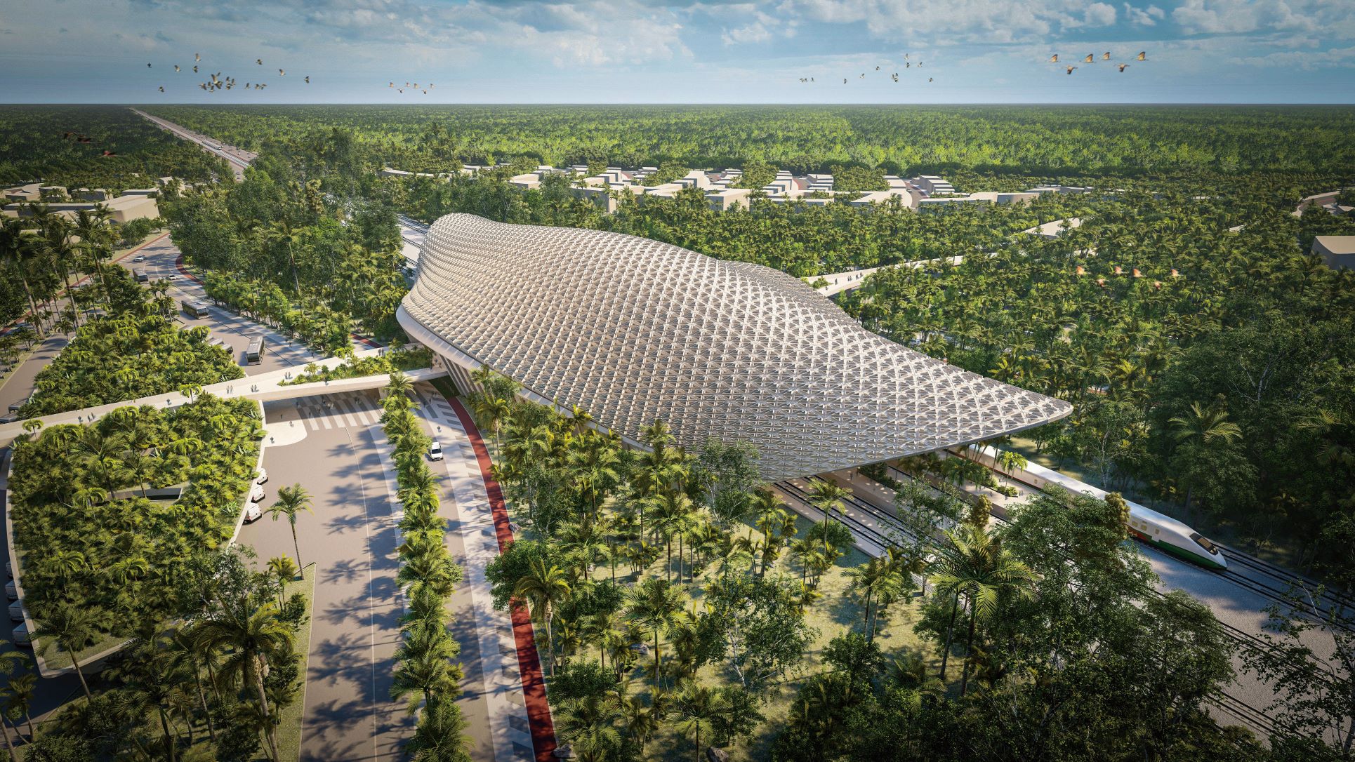 FUTURE TRANSPORTATIONC: TULUM TRAIN STATION 未来转运站 - 结合马雅建筑元素