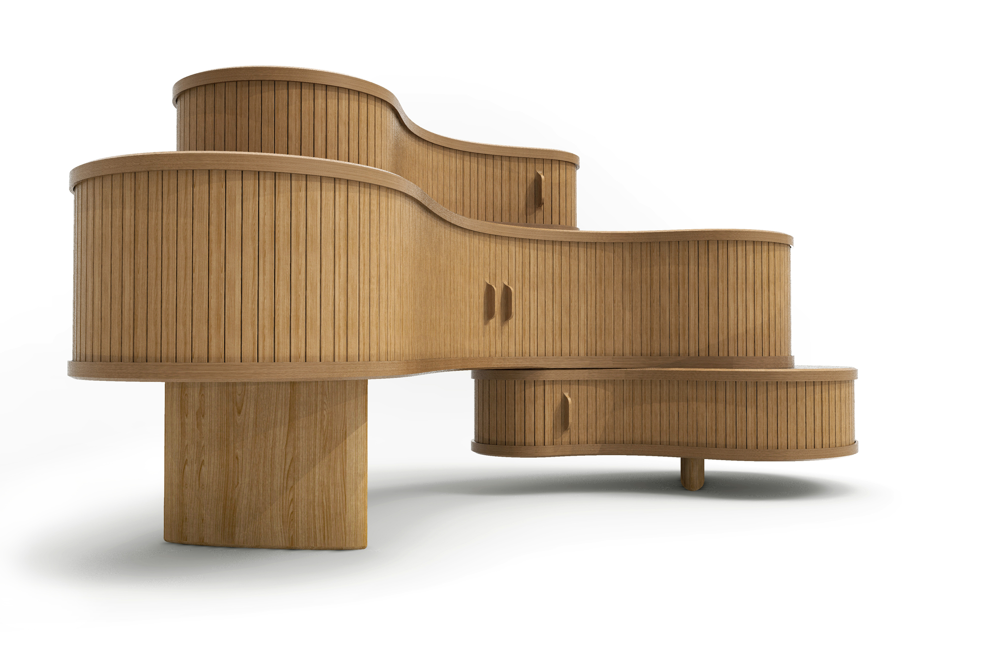 Sawa Cabinets 是由 Studio Roderick Vos 设计的橱柜，设计灵感源自自然元素，具有独特的视觉吸引力，是功能与艺术的完美结合。