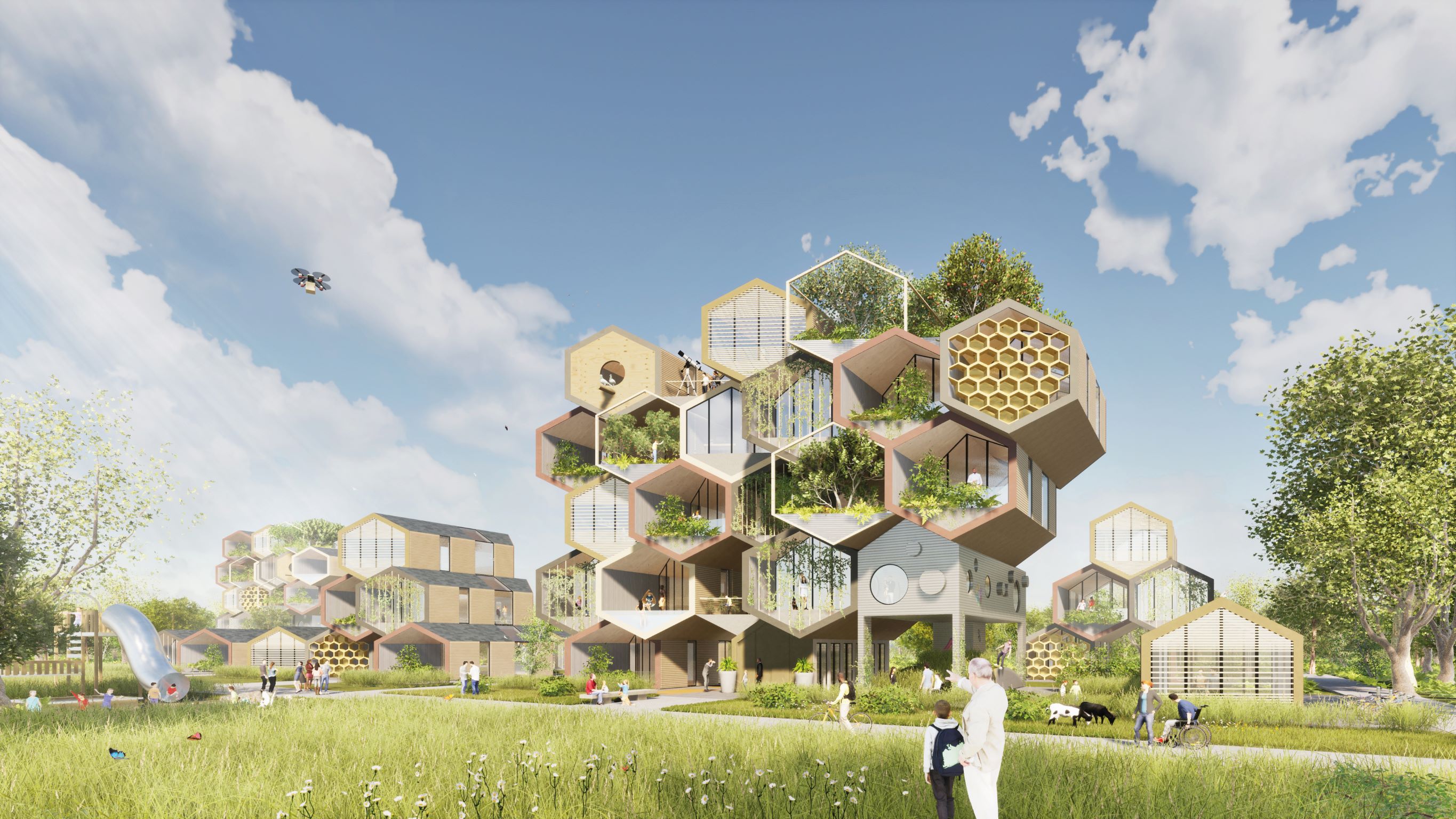 未來系環保建築 - 蜂巢式未來住宅